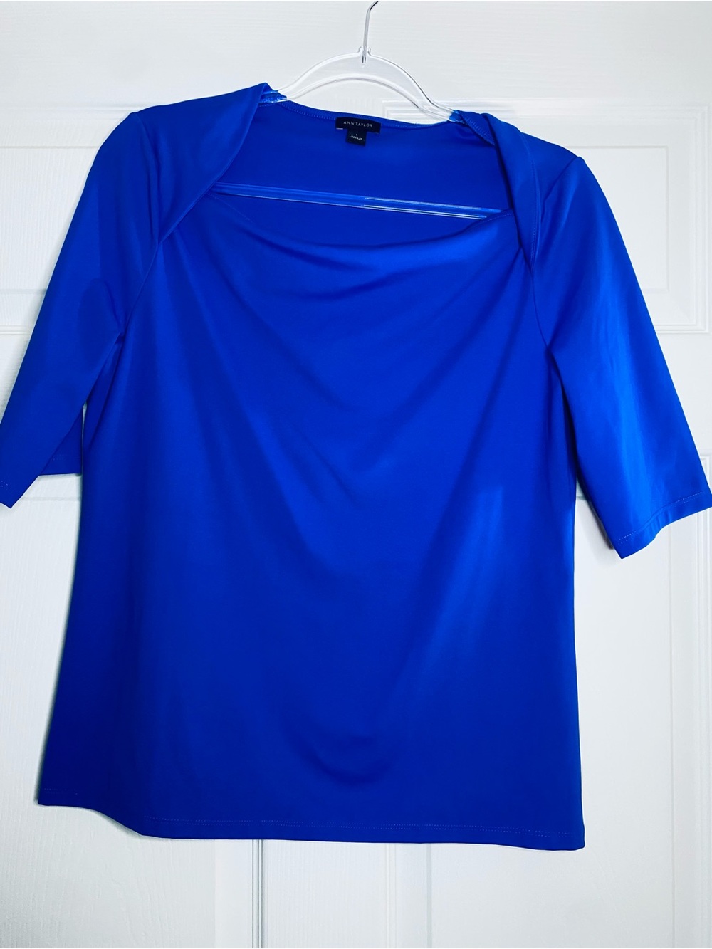 Ann Taylor Bold Cobalt Short Sleeve Top